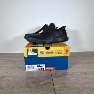 Skechers Slip Ins Garza Gervin Men’s 9.5 Wide Shoes Black Hands Free Sneaker NEW